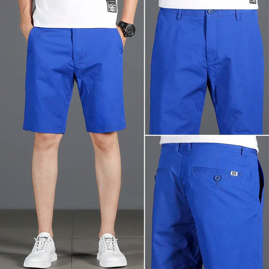 4 Colors 97% Cotton Men Summer Slim Shorts