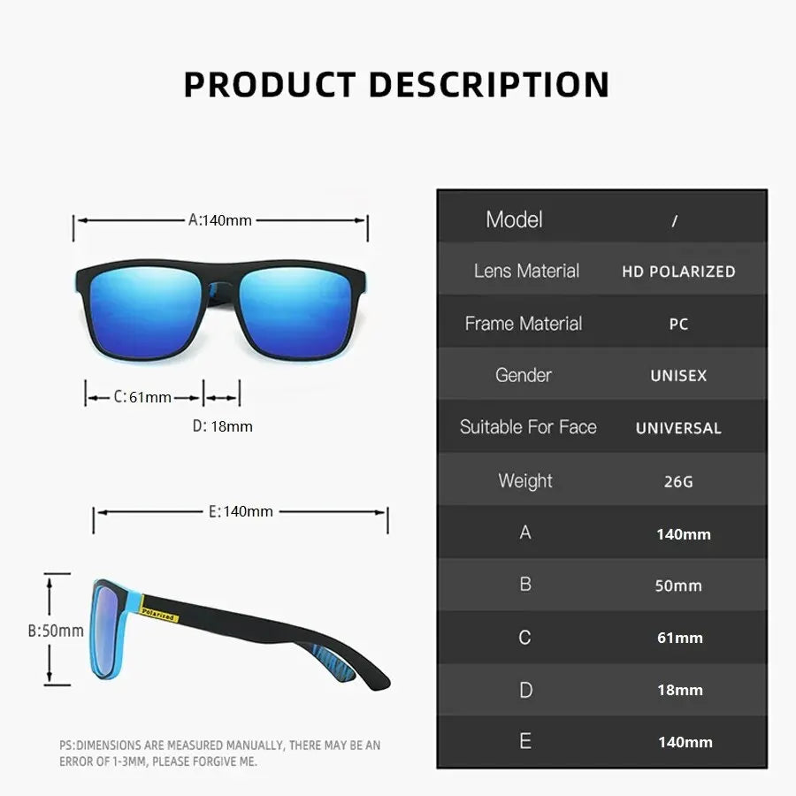 Classic Square Vintage Sport Polarized Sunglasses For Men & Women
 UV400 Eyewear