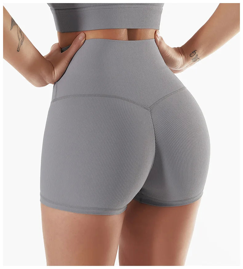 New Summer Seamless Women Tight 
High Waist Women's Running Shorts