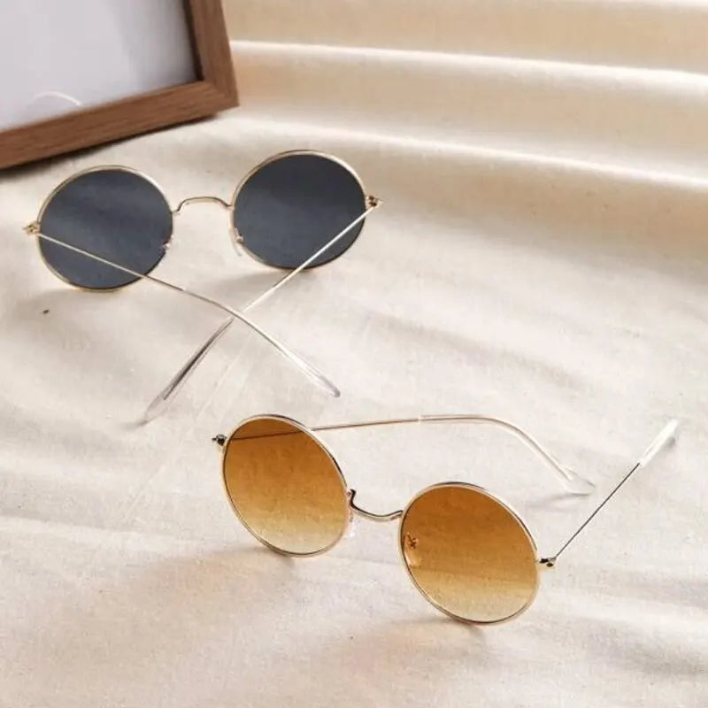 2 Pairs Per Set Small Round Sunglasses for woman's
Cute Skinny Metal Eyewear, Retro, Vintage