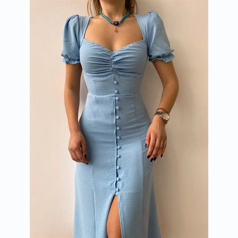 Elegant Off Shoulder V Neck Long Dress