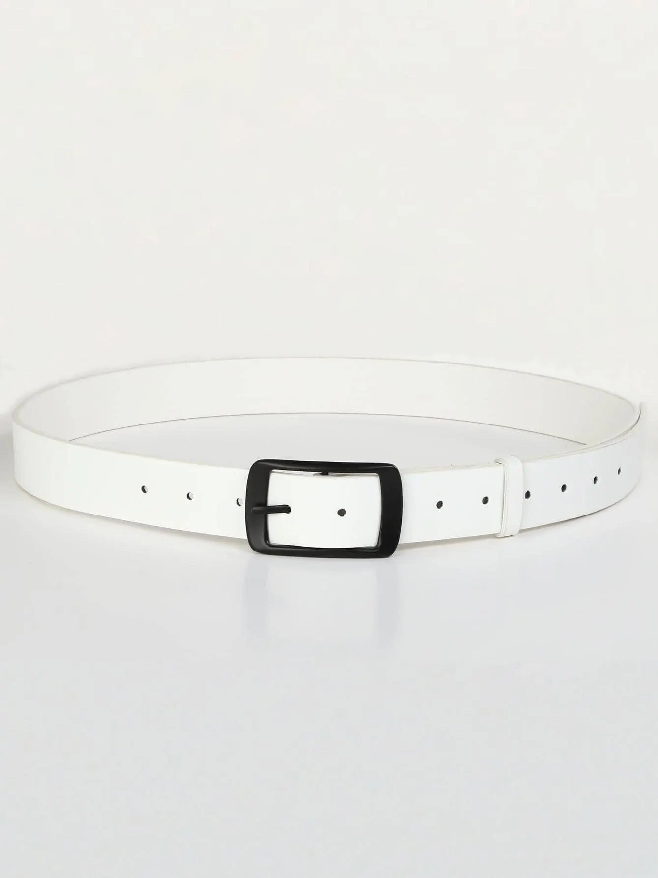 Classic Pu Leather Belt with Prong Buckle Dress Belt for Men