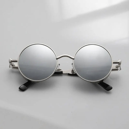 Metal Steam Punk Style Sun Glasses 
Steampunk Fashion Men Retro Round Sunglasses