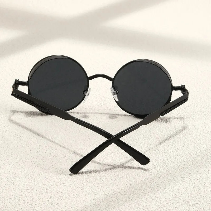 Metal Steam Punk Style Sun Glasses 
Steampunk Fashion Men Retro Round Sunglasses