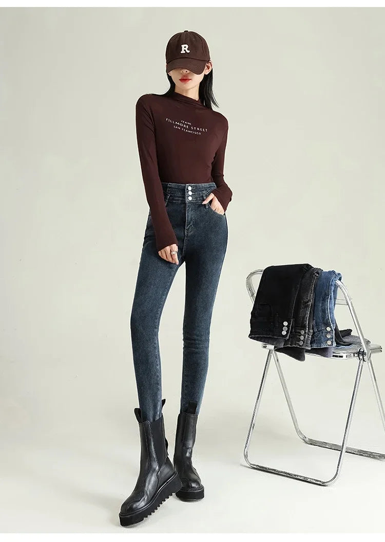 High Waist Women Stretch Skinny Jeans