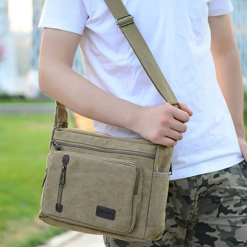 Canvas Shoulder Bag 
Bottle Men & Women Casual Crossbody, Multi Layered bag