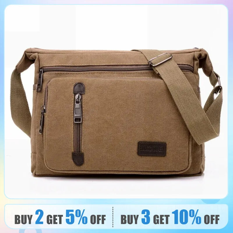 Canvas Shoulder Bag 
Bottle Men & Women Casual Crossbody, Multi Layered bag