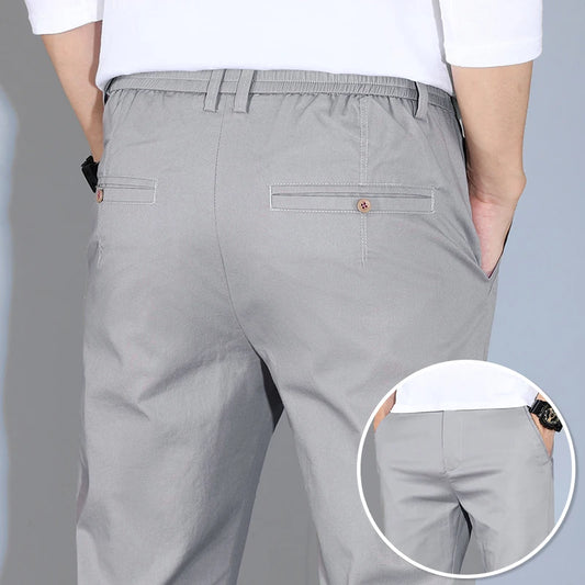 Men Thin Cotton Straight Casual Pants