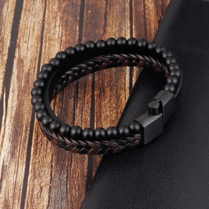 Men Classic Fashion, High Quality Leather Bracelet