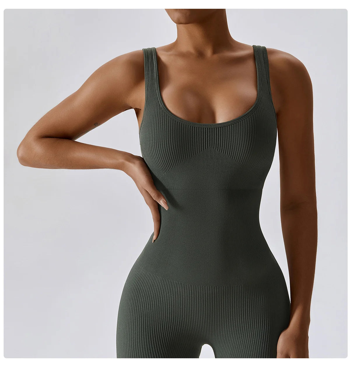 Seamless One-piece Jumpsuit Yoga Suit, Women Dance Romper Fitness Bodysuit 
Workout Siamese Sportswear