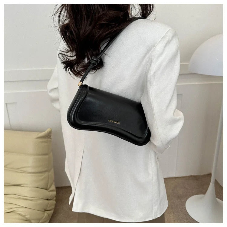 Ladies Shoulder Crossbody Bags 
PU Leather Women Underarm Bags, Solid Color, Small Top-handle