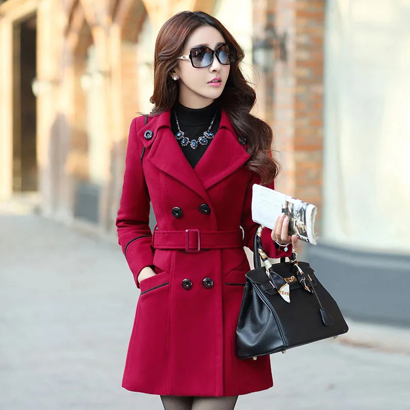 Woolen Long Coat 
Slim Fashion Jacket