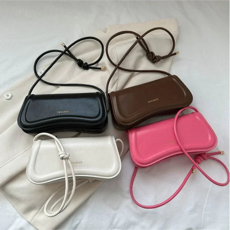 Ladies Shoulder Crossbody Bags 
PU Leather Women Underarm Bags, Solid Color, Small Top-handle