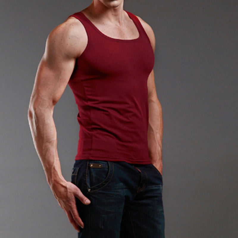 Gym Men Muscle Sleeveless t-Shirt 
Tank Top for Bodybuilding
 Sport Fitness Workout Vest