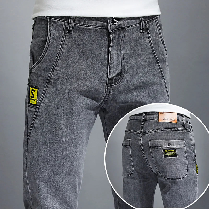 Slim Fit Male Casual Skinny Denim Trousers