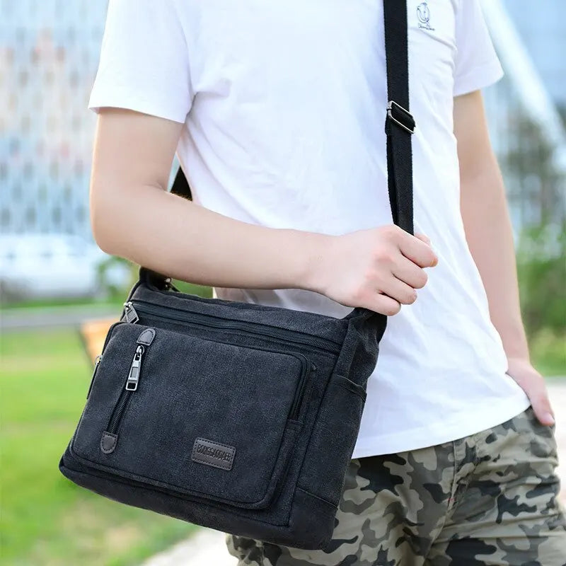 Canvas Shoulder Bag 
Bottle Men & Women Casual Crossbody, Multi Layered bag