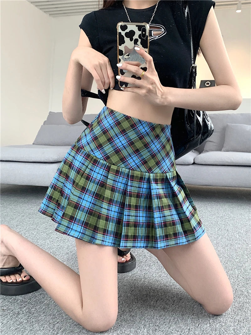 Preppy Style Pleated Mini Skirt