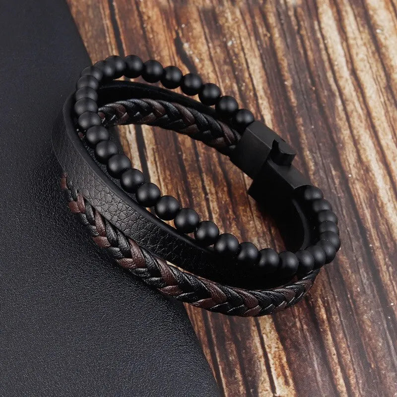 Men Classic Fashion, High Quality Leather Bracelet