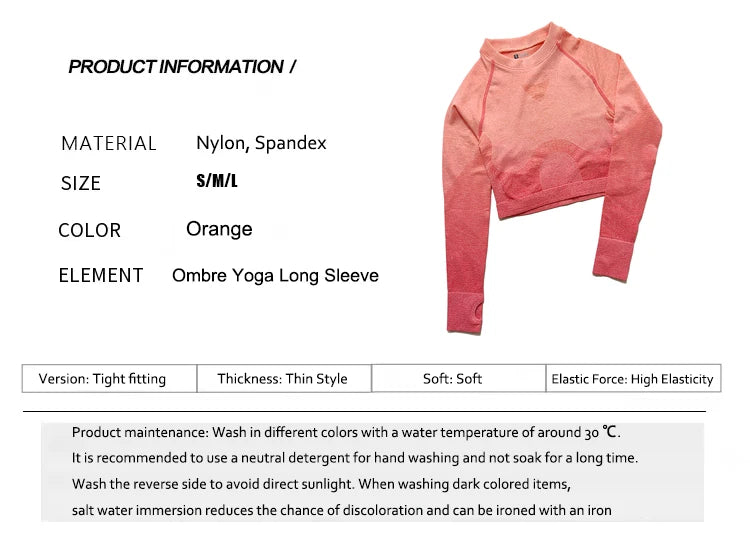 Ladies Seamless Yoga T Shirt Sports Bras Long Sleeve 
Running Slim Breathable Sports girls Tops