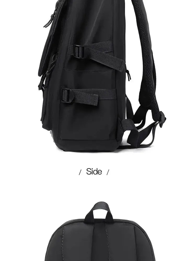 One 15 Inch Polyester Waterproof Solid Color Simple Men Backpack