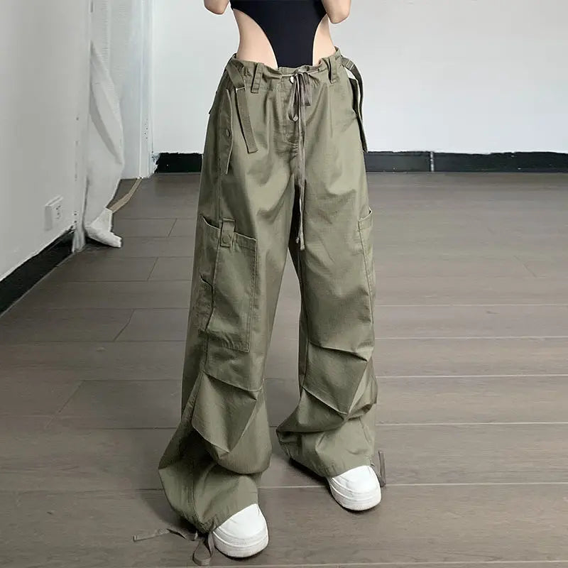 Low Waist Cargo Parachute Pants