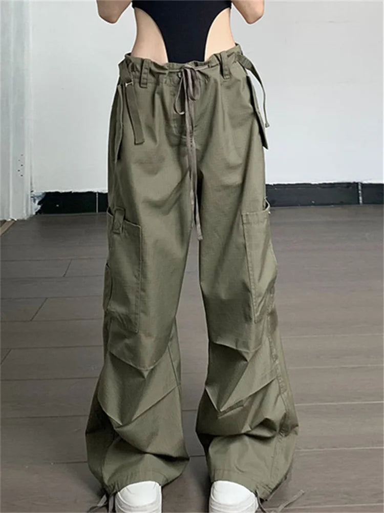 Low Waist Cargo Parachute Pants