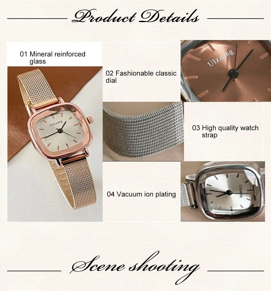 Small Dial Quartz Women Strap Watch