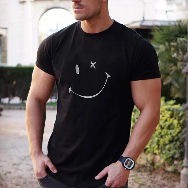 Summer Trend, New Smiling Face 3D Printing Men's T-Shirt
Round Neck Hip-Hop, Sports, Wind Speed Dry, Smooth & Breathable Short Sleeve menswear