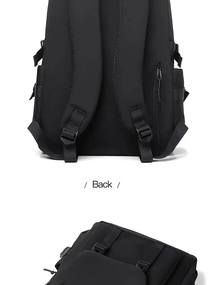 One 15 Inch Polyester Waterproof Solid Color Simple Men Backpack