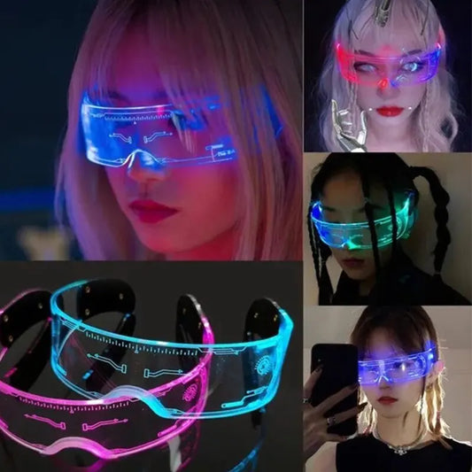 LED Luminous Sunglasses Vintage Punk Goggles
Women Fashion Party Christmas Colorful Light Up Glasses Shades UV400