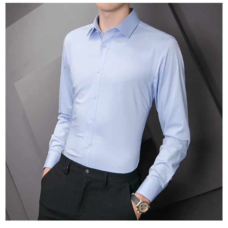 Men Solid Color Classic Business Shirt