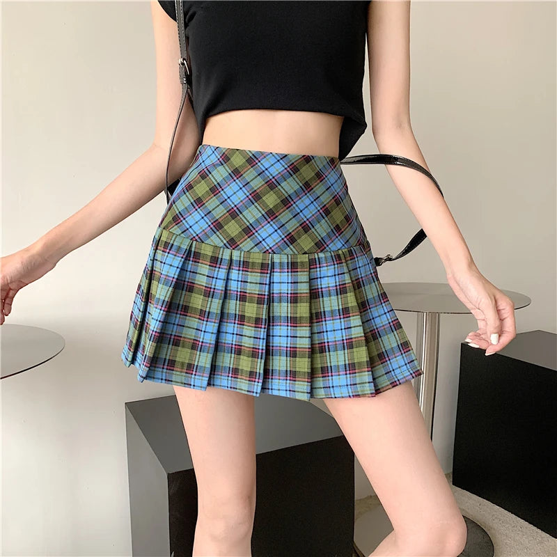 Preppy Style Pleated Mini Skirt