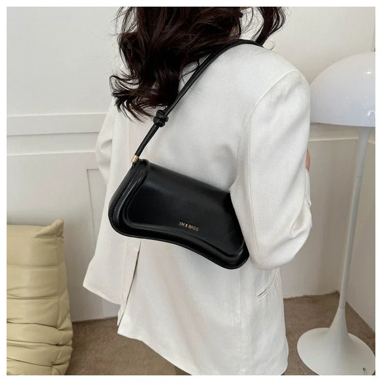 Ladies Shoulder Crossbody Bags 
PU Leather Women Underarm Bags, Solid Color, Small Top-handle