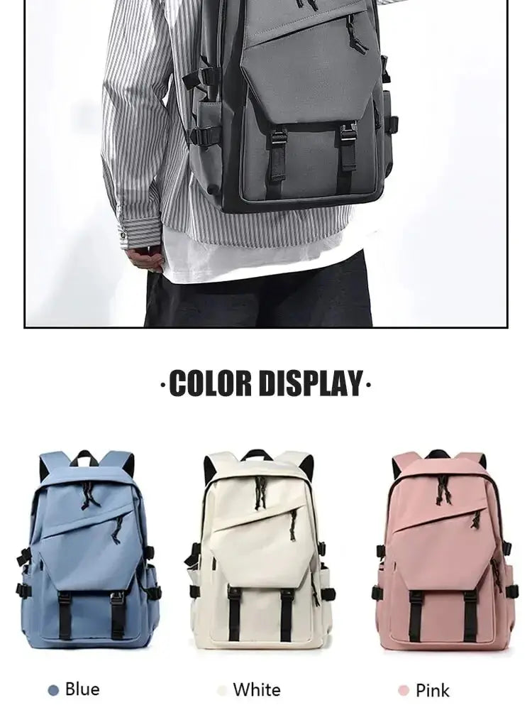 One 15 Inch Polyester Waterproof Solid Color Simple Men Backpack