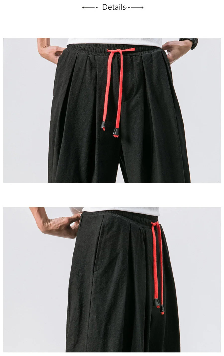 New Oversize Men Loose Harem Pants 
Autumn Linen Overweight Sweatpants