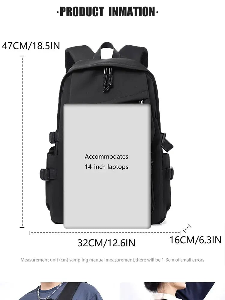 One 15 Inch Polyester Waterproof Solid Color Simple Men Backpack