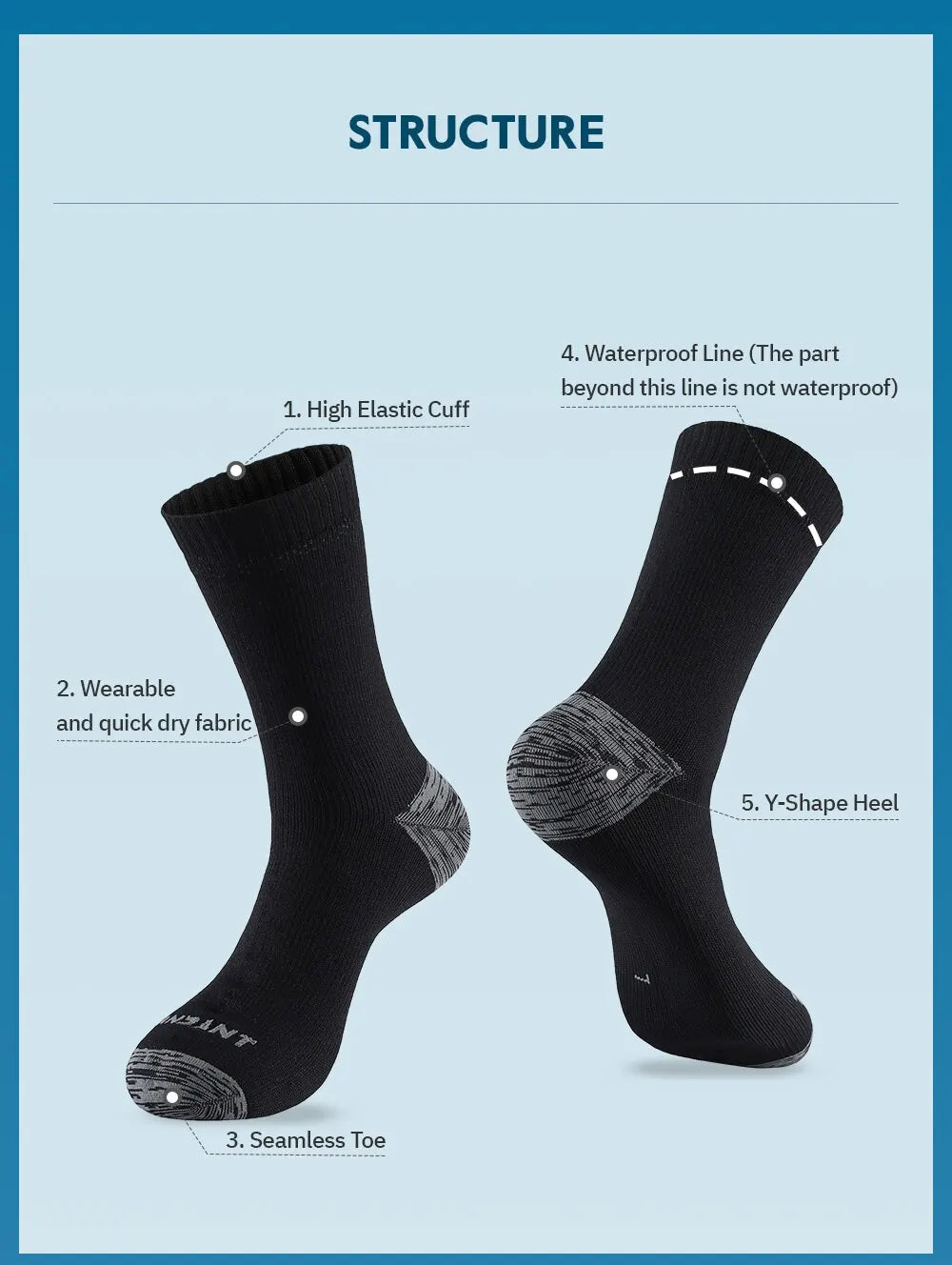 Waterproof Socks for Men, Warm Snow Thermal Sports Sock