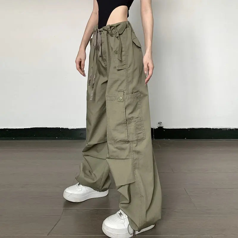 Low Waist Cargo Parachute Pants