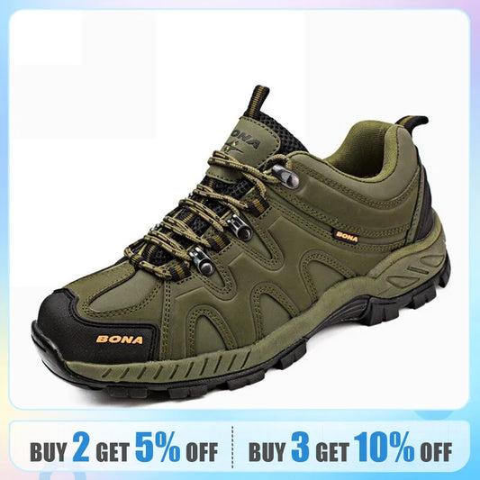 Classics Style Men Hiking Shoes, Lace Up 
Men Sport Shoes for Outdoor Jogging & Trekking