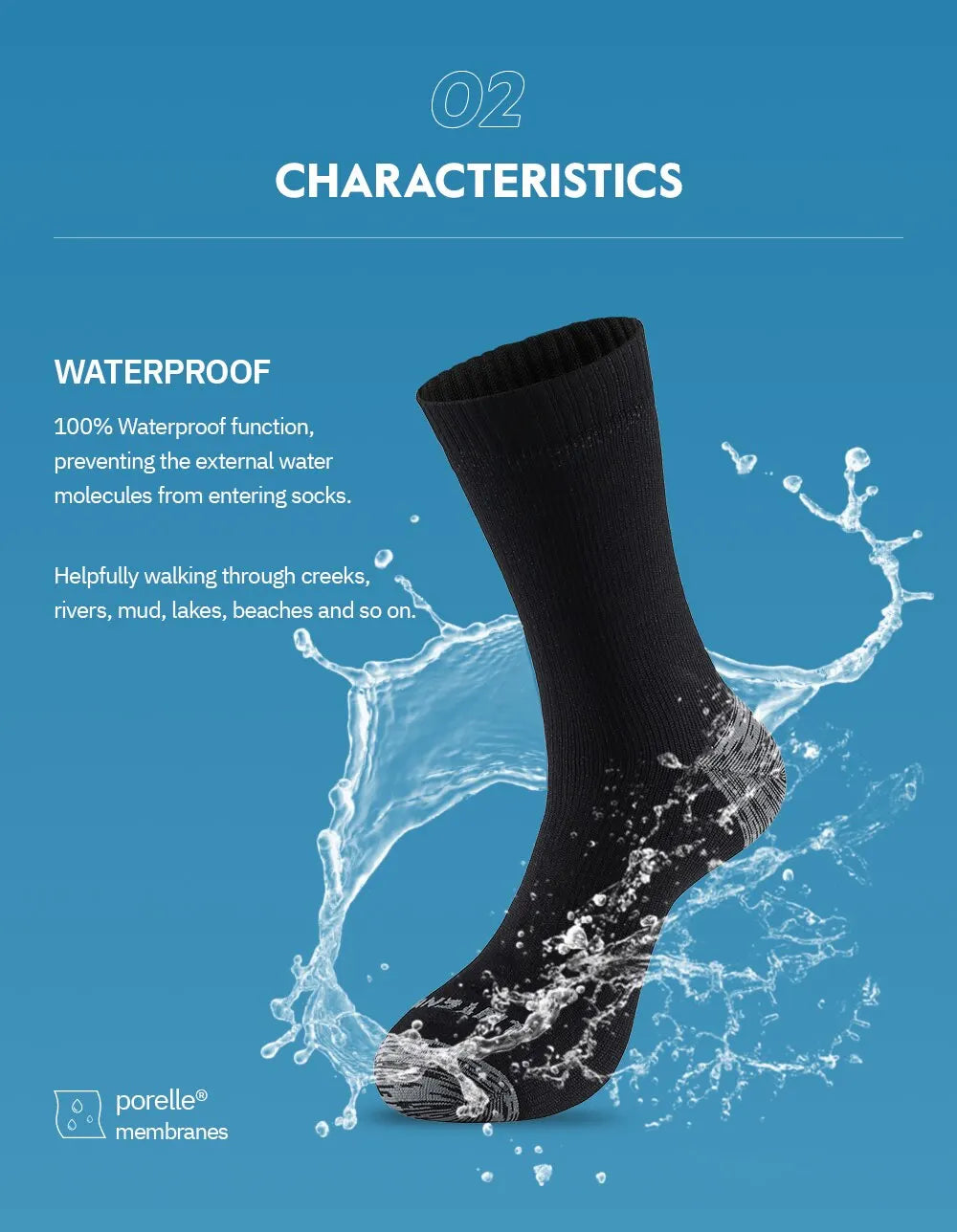 Waterproof Socks for Men, Warm Snow Thermal Sports Sock