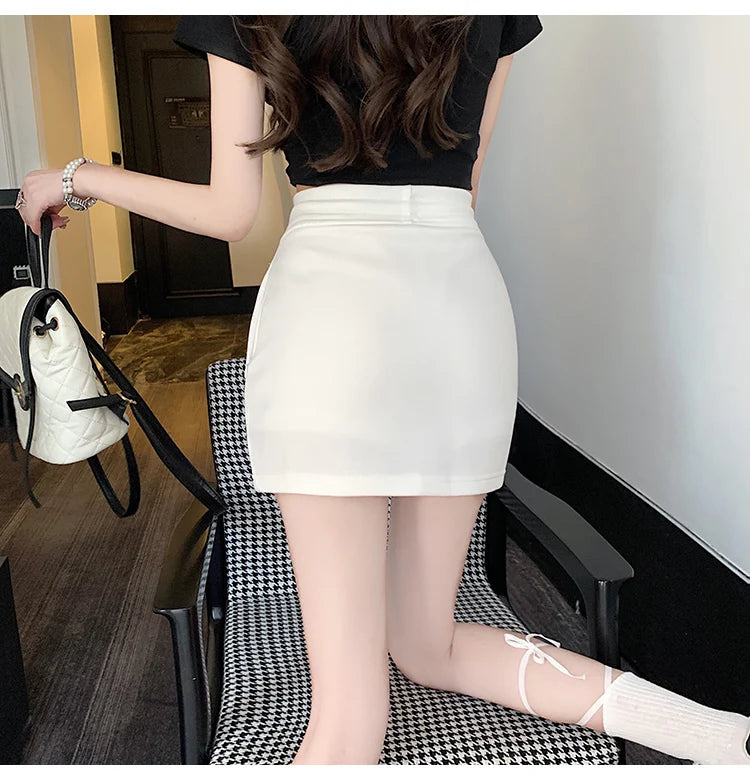 Drawstring Mini Skirt with High Waist