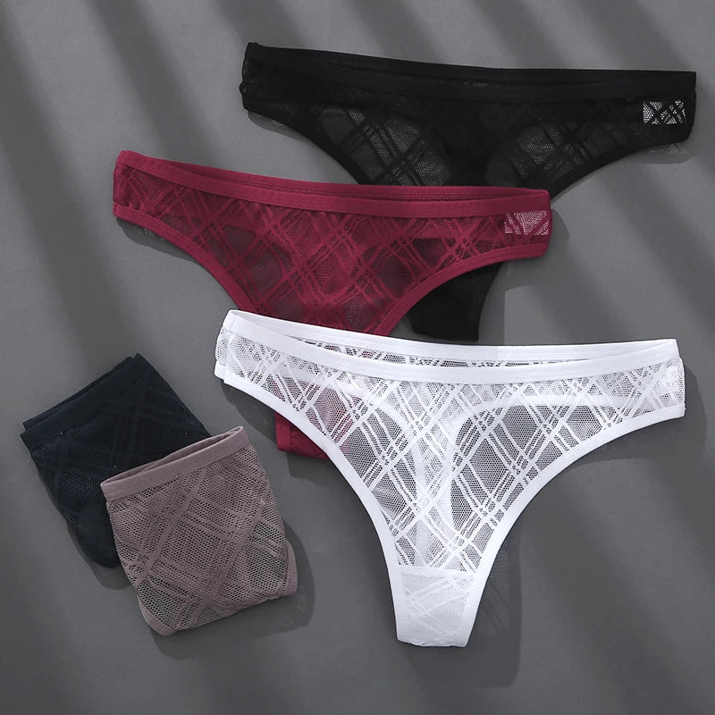 1 PC Mesh G-string, Hollow Out, Low Waist 
Sexy Underwear