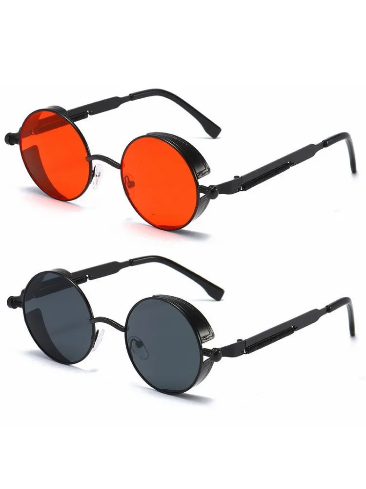 Metal Steampunk Sunglasses for Men & Women
 Round Glasses, Vintage High Quality