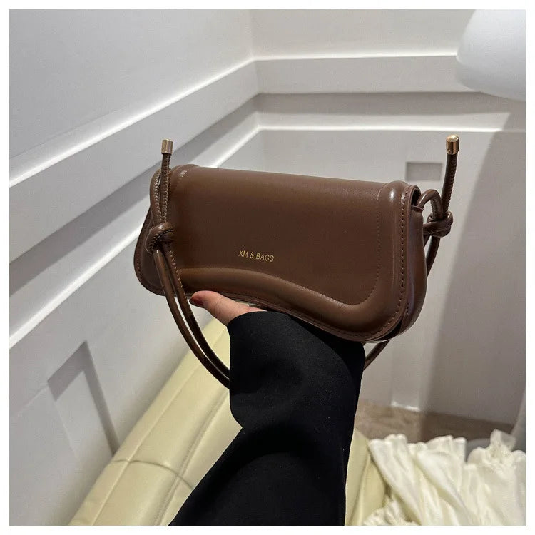 Ladies Shoulder Crossbody Bags 
PU Leather Women Underarm Bags, Solid Color, Small Top-handle