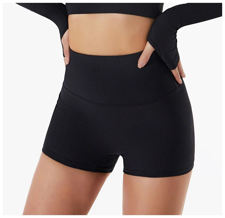 New Summer Seamless Women Tight 
High Waist Women's Running Shorts