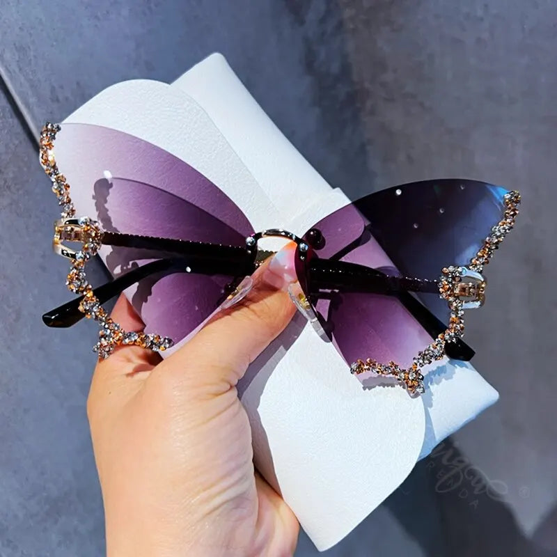 Luxury Diamond Butterfly Sunglasses for Ladies