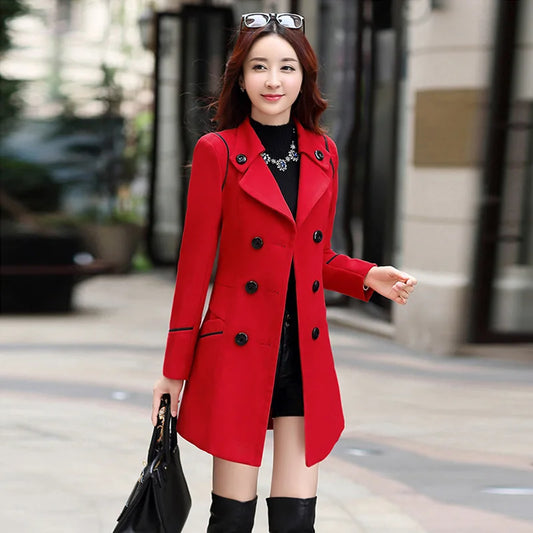 Woolen Long Coat 
Slim Fashion Jacket