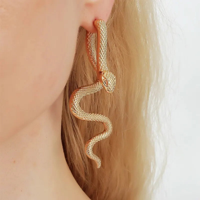 Snake Shape Drop Earrings