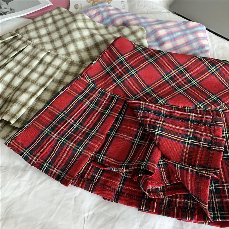 Preppy Style Pleated Mini Skirt