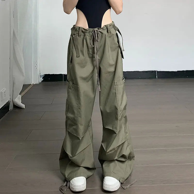 Low Waist Cargo Parachute Pants